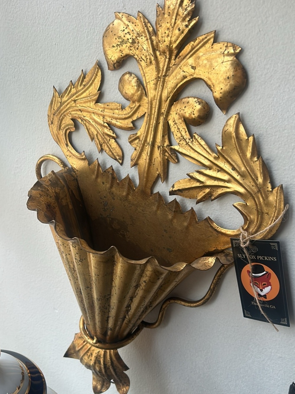 Gold Italian  Decorative Wall Sconce Planter